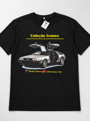 Camiseta preta DMC DeLorean 1981