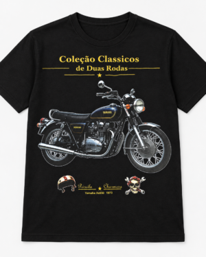 camiseta preta Yamaha xs650 1973