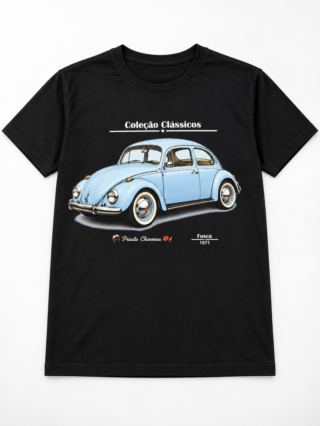 Camiseta Fusca azul claro 1971