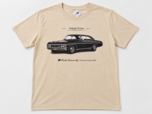 Camiseta Bege Chevrolet Impala preto 1967