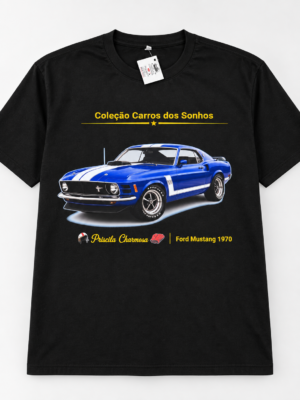 Camiseta preta Ford Mustang 1970