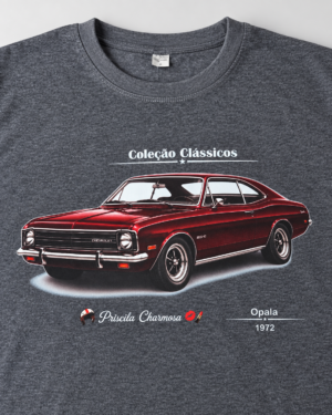 Camiseta cinza escuro Opala vinho 1972
