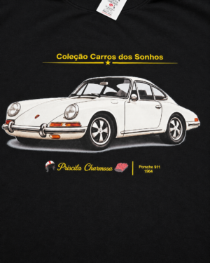 Camiseta preta Porsche 911 1964 branco