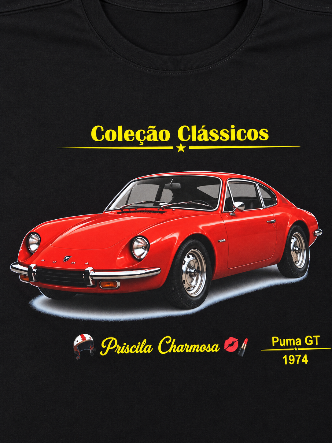 Camiseta preta Puma vermelho GT 1974