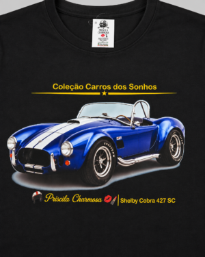 Camiseta preta Shelby Cobra 427 SC azul