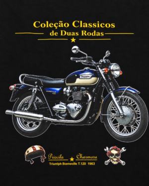 Camiseta preta Triumph bonneville T 120 1963