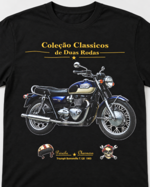 Camiseta preta Triumph bonneville T 120 1963